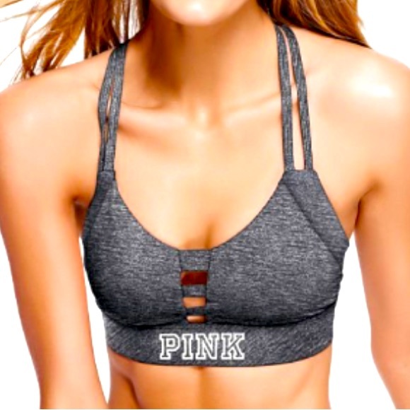 PINK Victoria's Secret Other - NEW Pink Victoria Secret Ultimate Light Support Sports Bra Large Gray Yo…